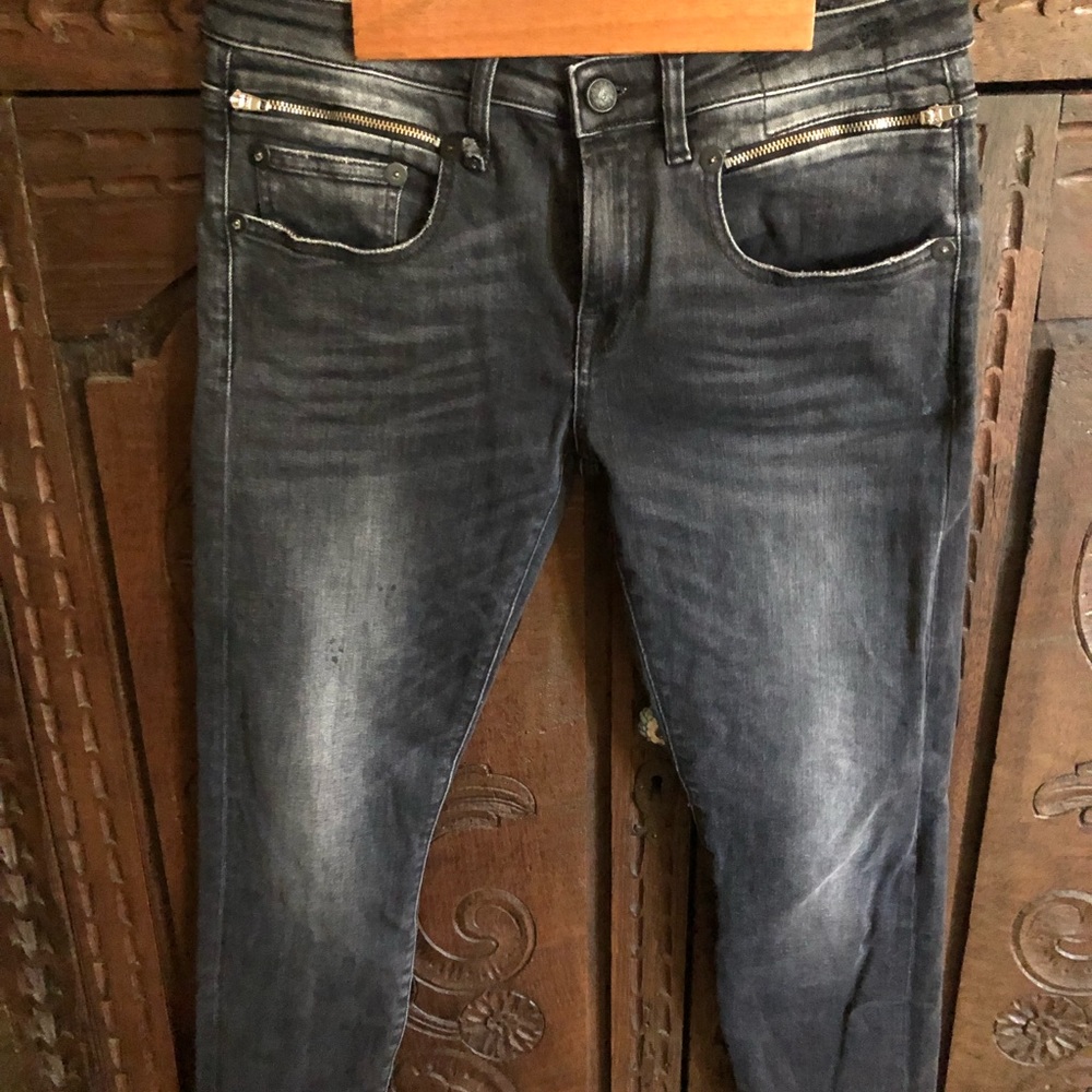 R13 biker boy black size 27 jeans.
